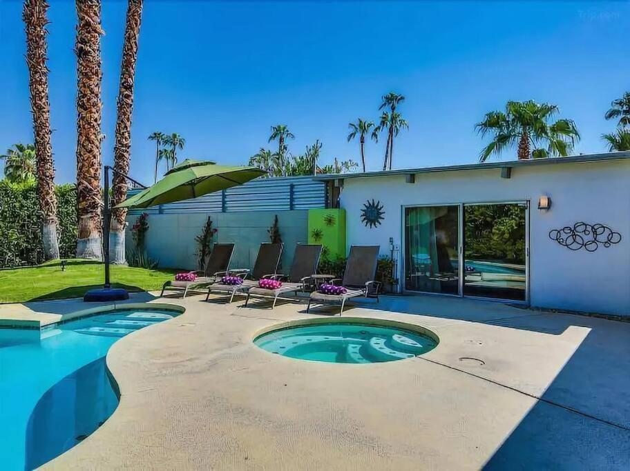 Serene 4 Bed 3 Bath Heated Pool Natural Backyard Heart Of Palm Springs Extérieur photo